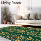 Ornate Floral Scrollwork With Pink Accents Rug
