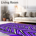 Bold Purple White Chevron Pattern Rug