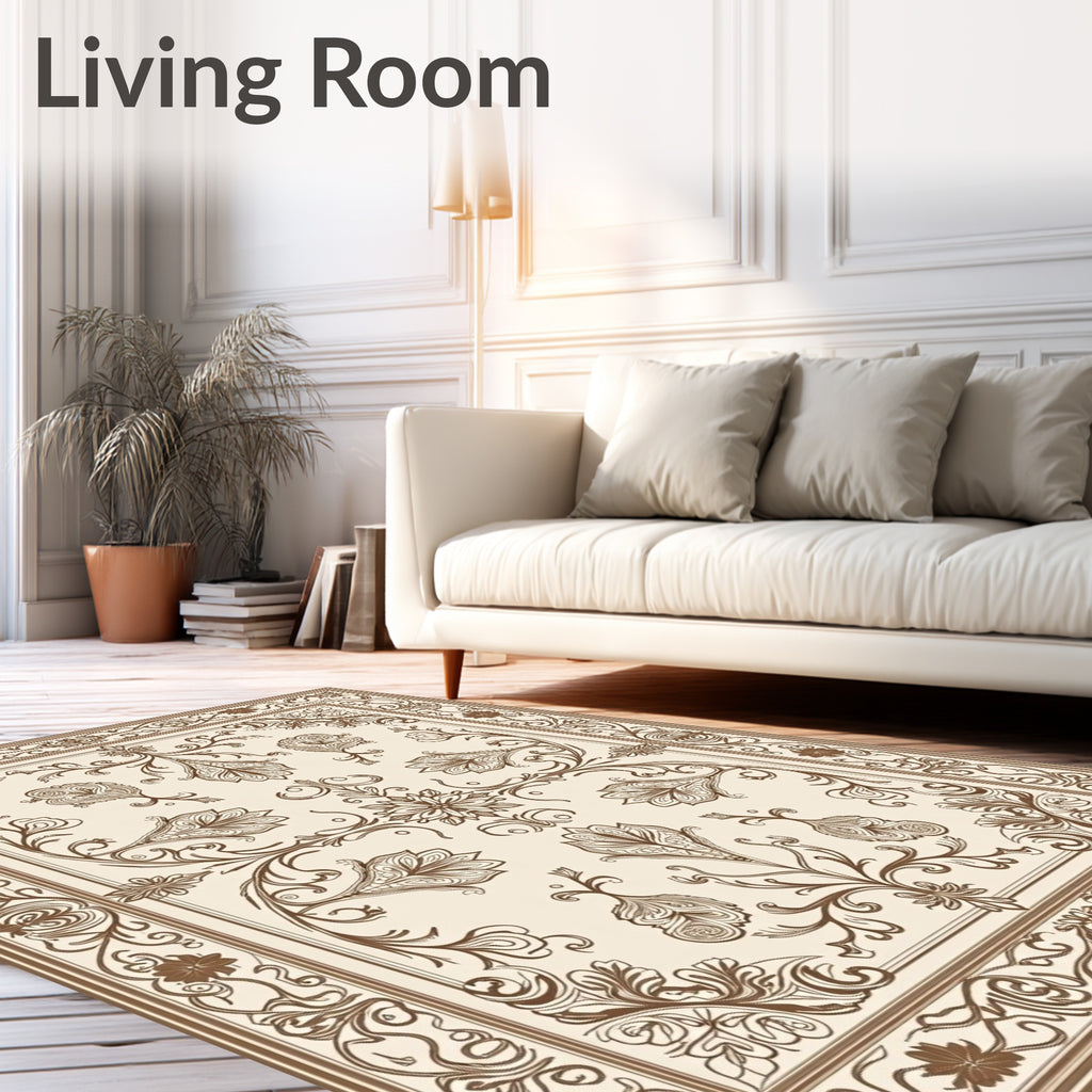 Classic Floral Scrollwork Motif Rug