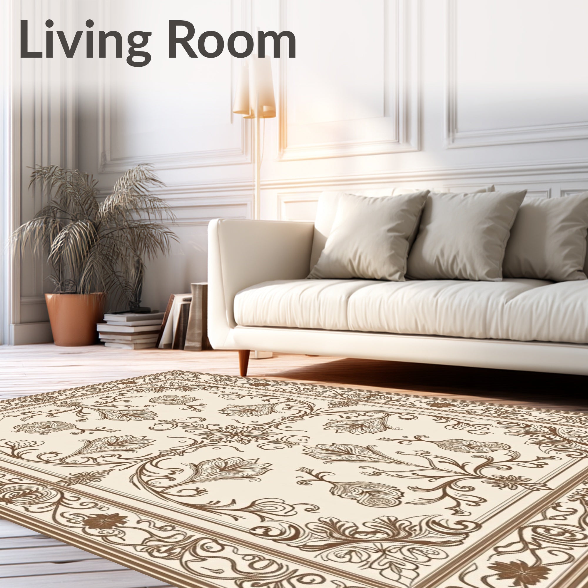 Classic Floral Scrollwork Motif Rug