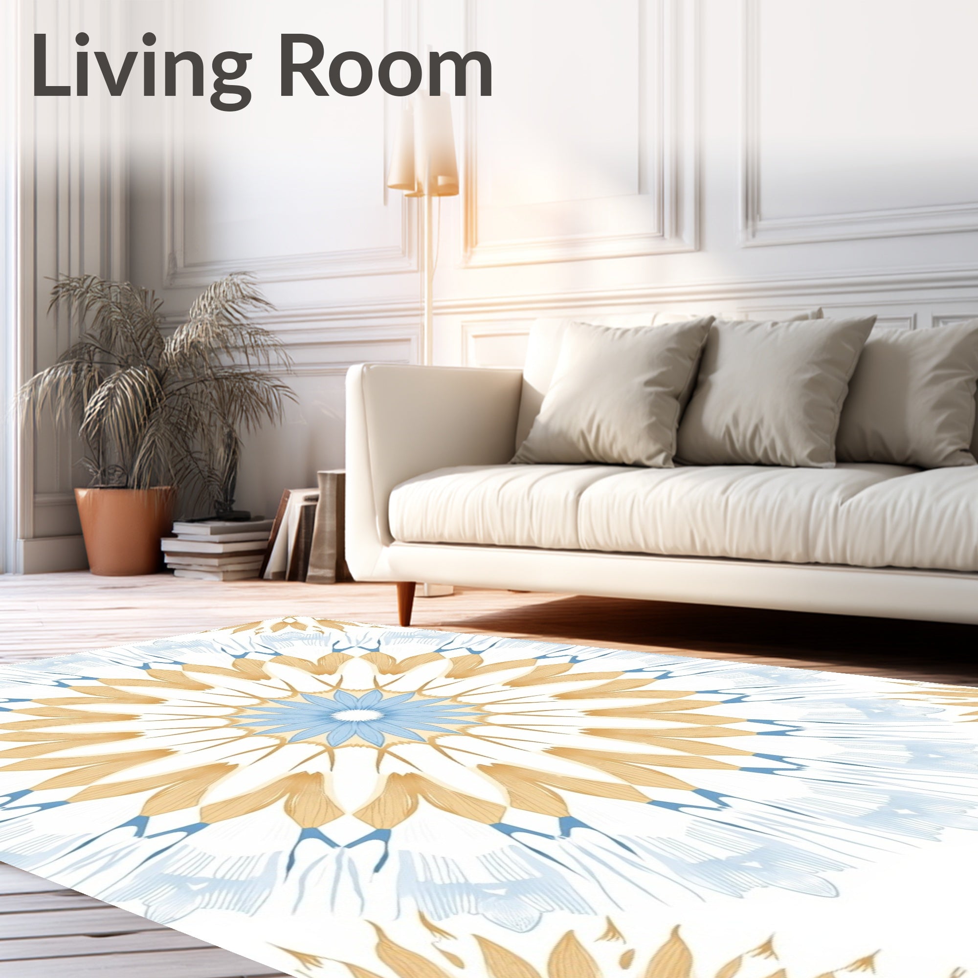 Mandala Patterned Soft Colors Rug