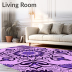 Lush Violet Mandala Patterned Rug