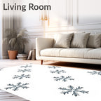 Gray Snowflake Scatter Holiday Rug