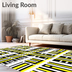 Bold Geometric Stripes Pattern Rug