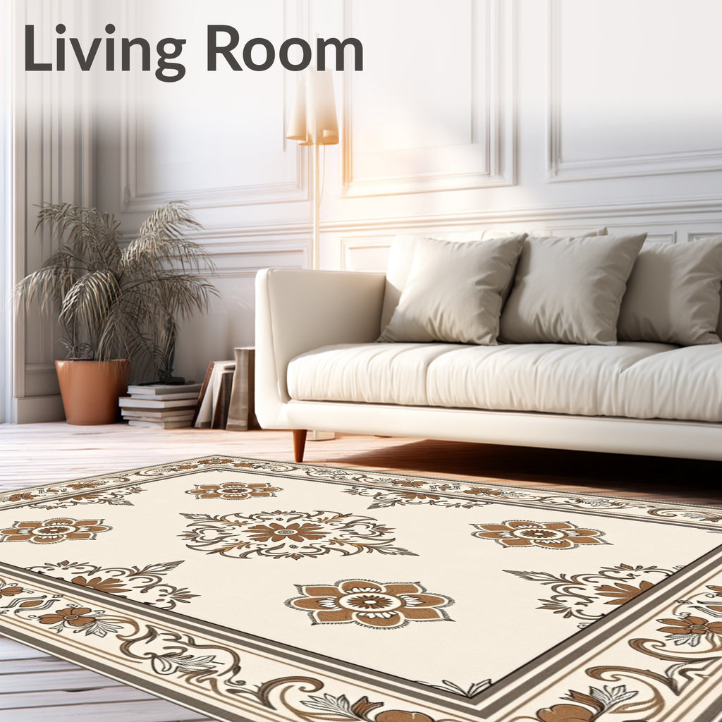Classic Floral Medallion Border Rug