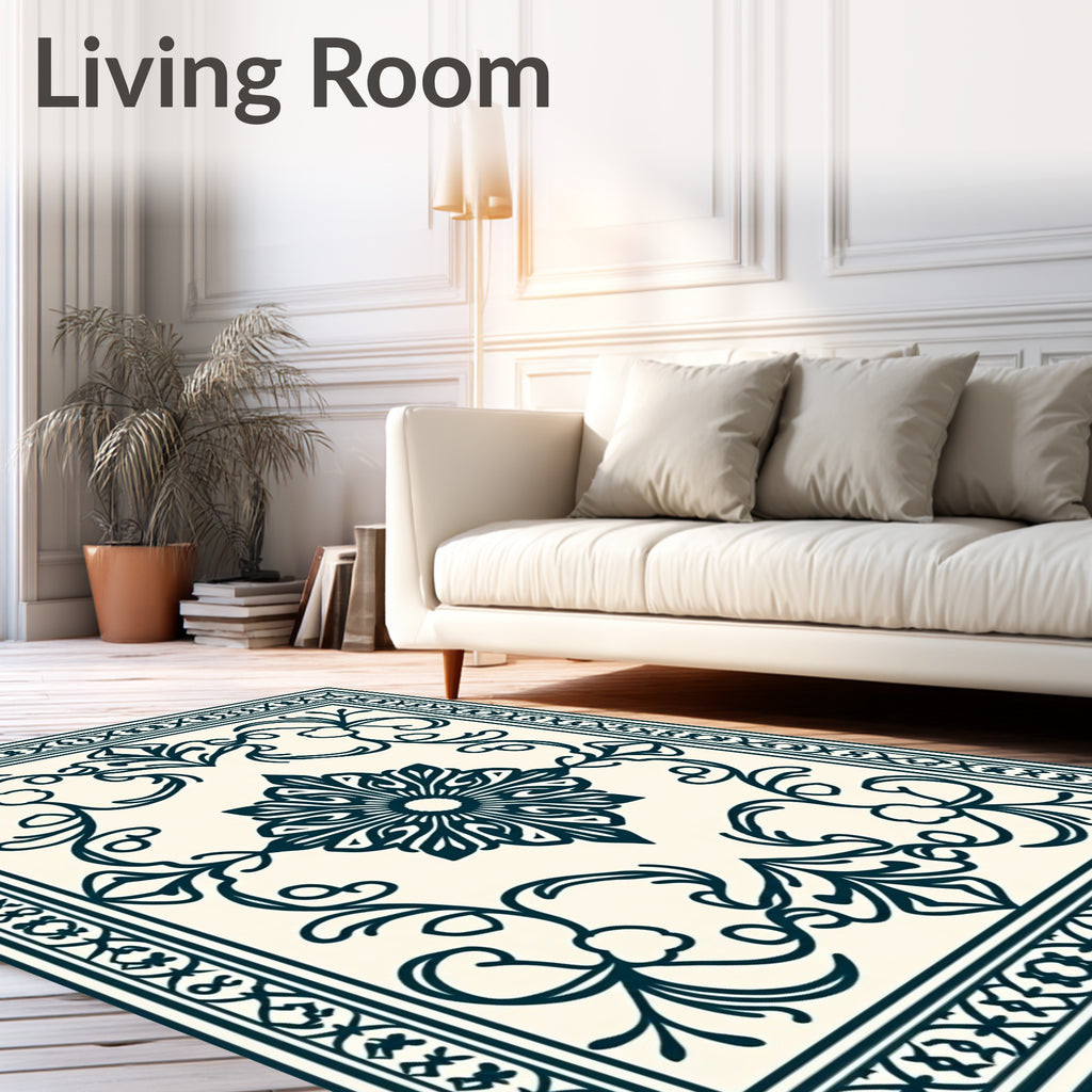 Classic Floral And Border Design Rug
