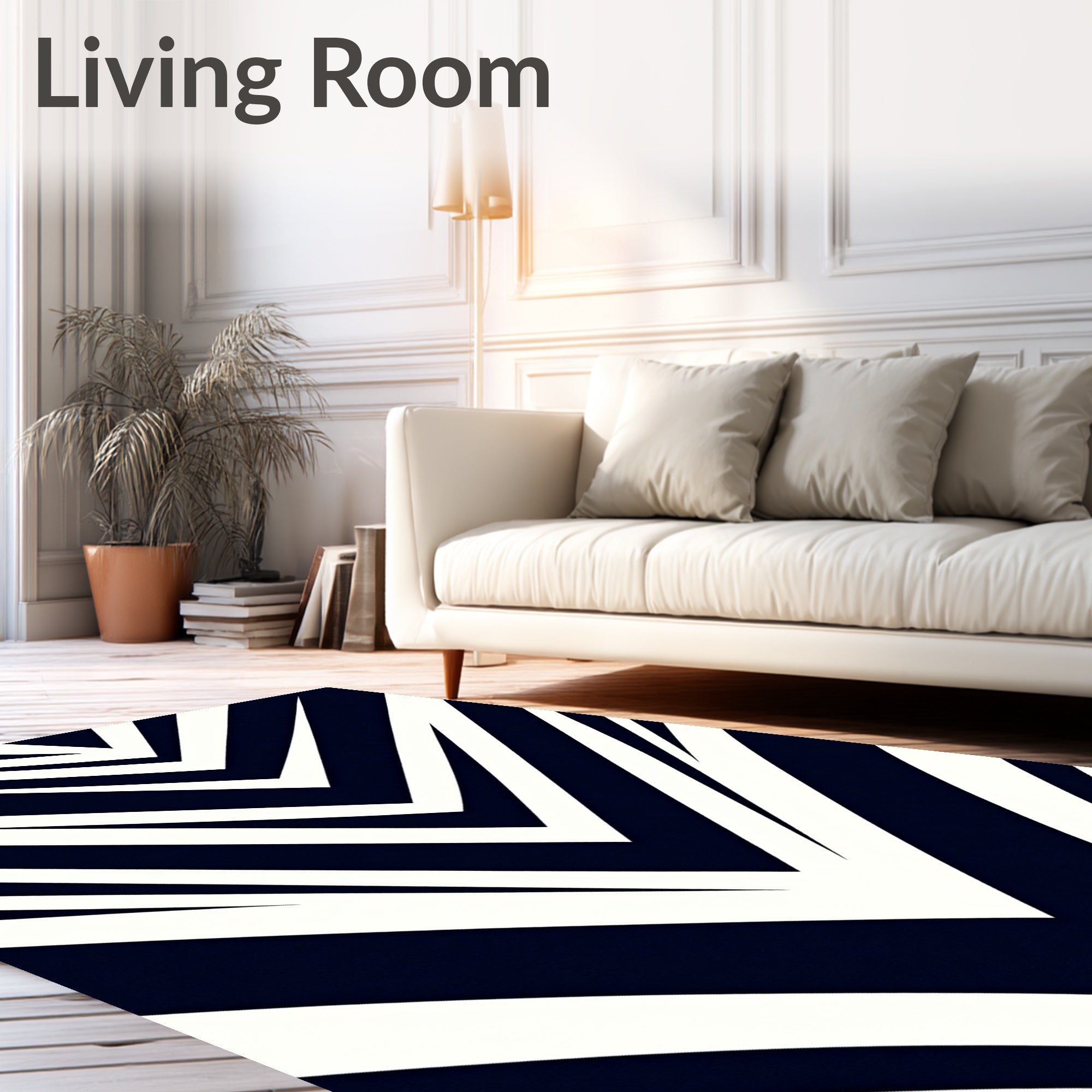 Sharp Angled Stripes Pattern Rug