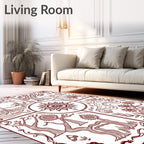 Crimson Sun Tree Nature Quarters Rug