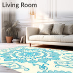 Ornate Floral Medallion Design Rug