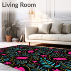 Vibrant Floral Botanical Pattern Design Rug