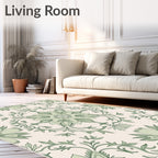 Green Floral Symmetry Pattern Design Rug