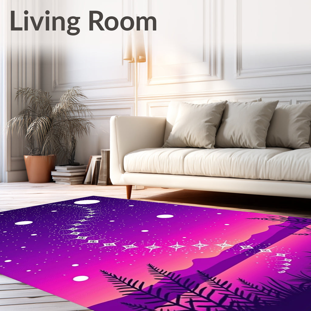 Gradient Night Sky Star Trail Rug