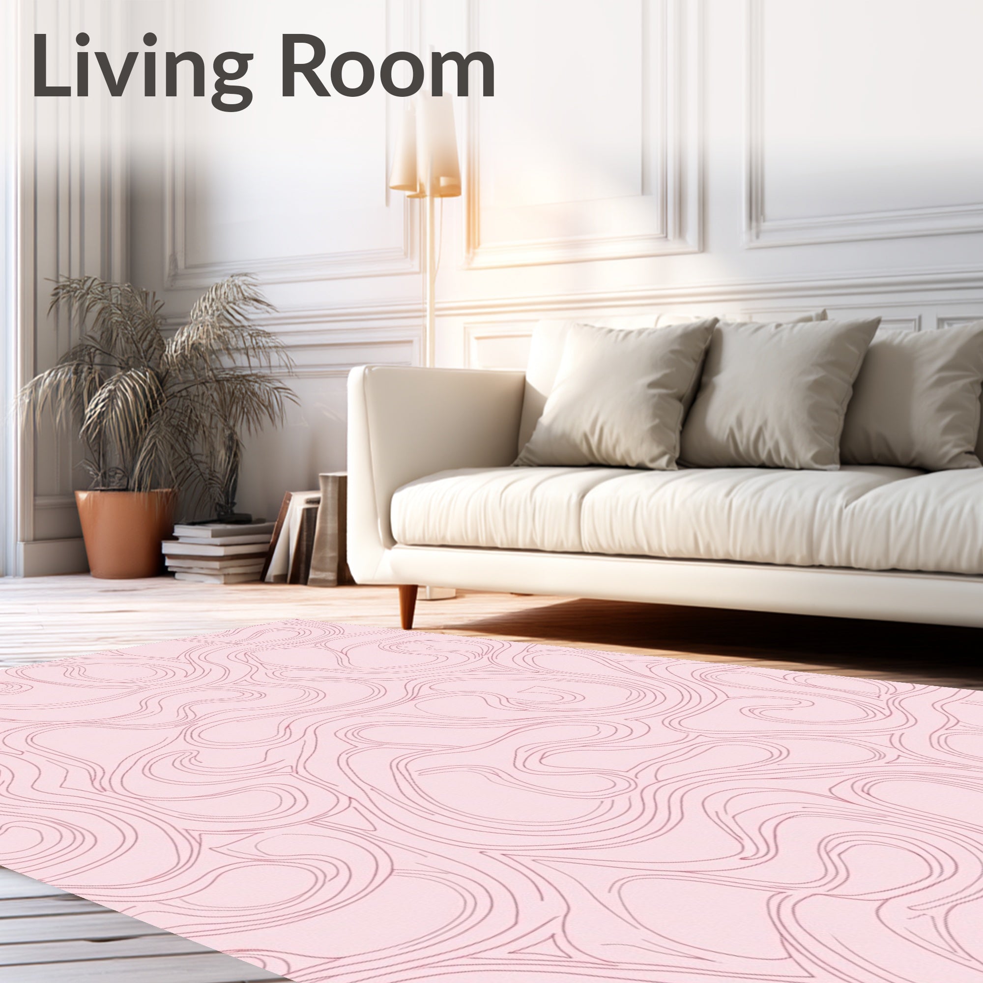 Pink Swirls Pattern Rug