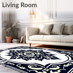 Elegant Colonial Floral Medallion Rug