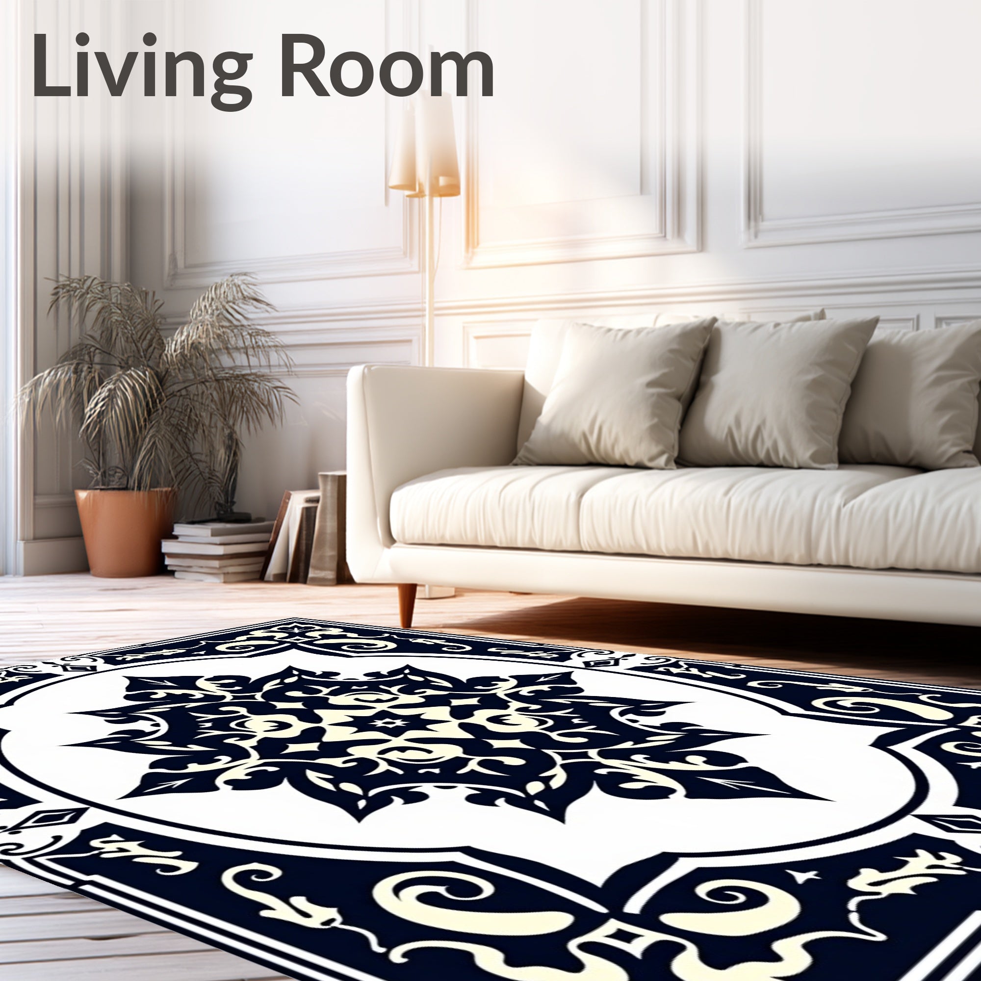 Elegant Colonial Floral Medallion Rug