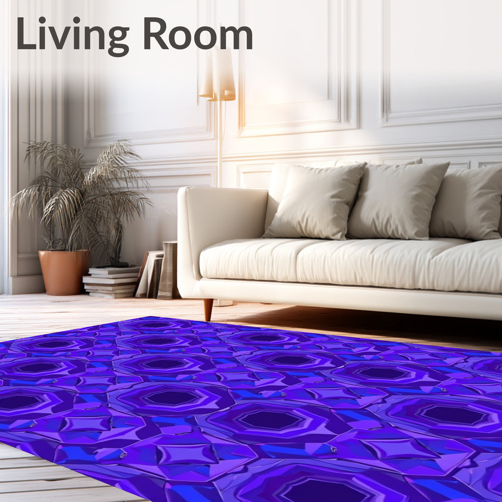 Geometric Crystal Blue Purple Pattern Rug