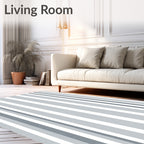 Modern Grey Stripe Pattern Rug
