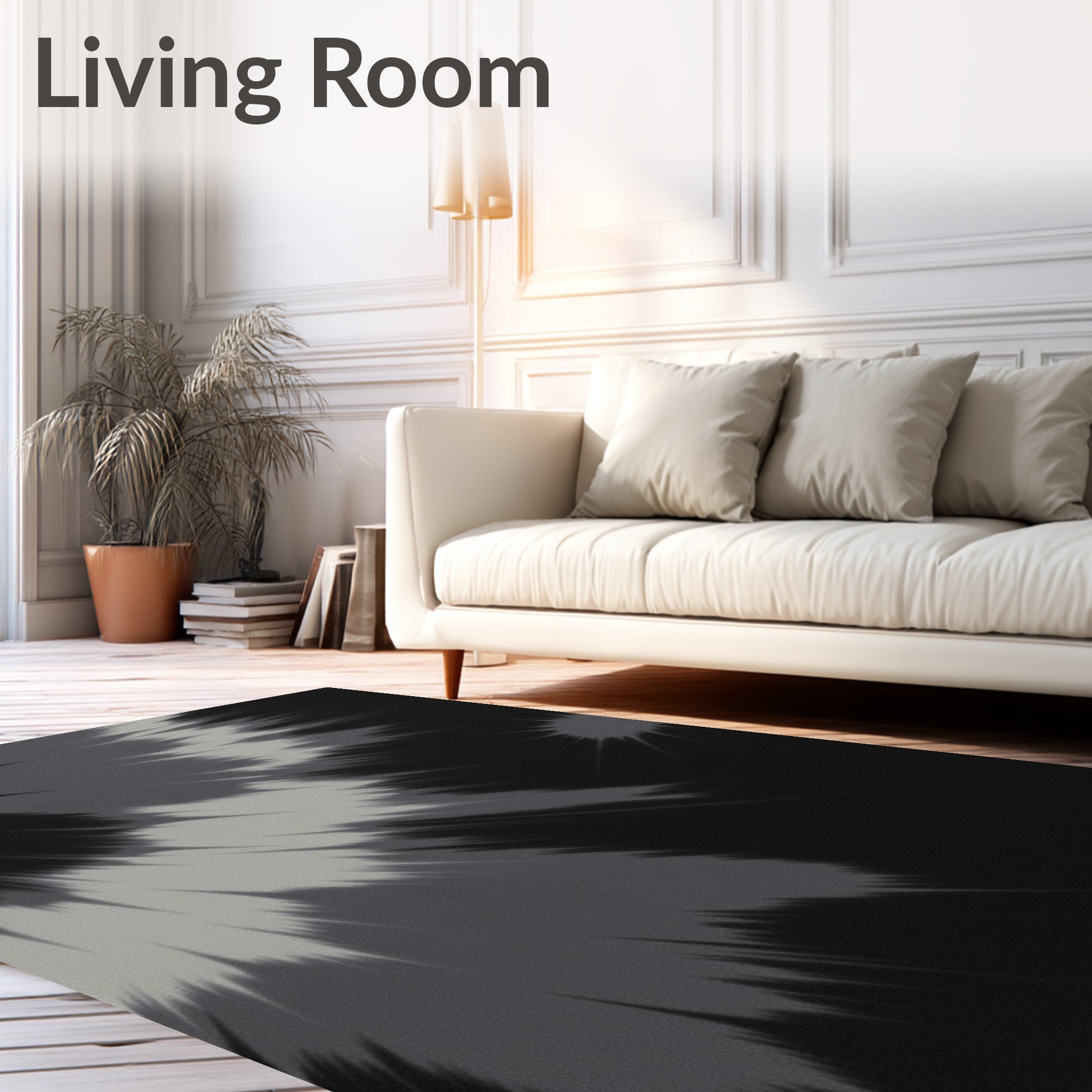 Abstract Splatter Gray Dye Pattern Rug