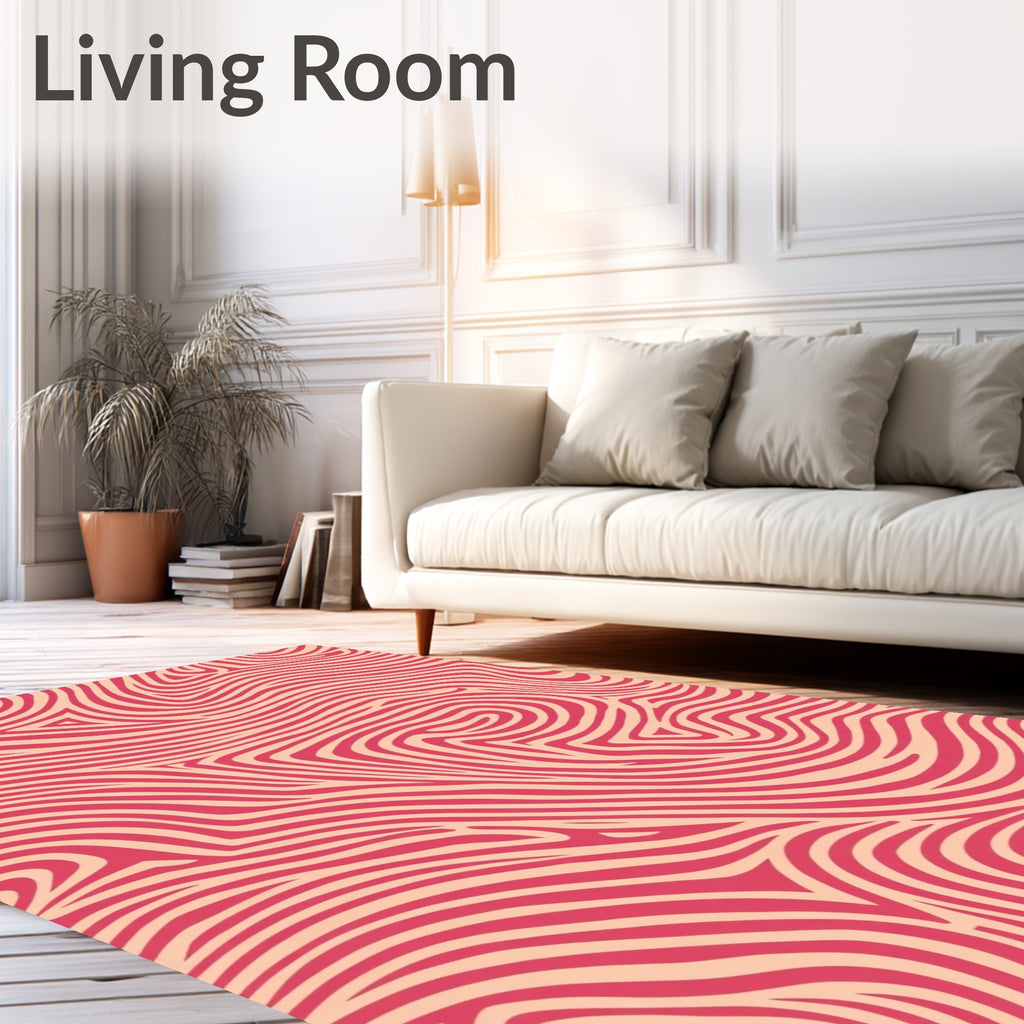 Vibrant Abstract Wavy Striped Rug
