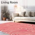 Vibrant Abstract Wavy Striped Rug