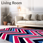 Bold Geometric Chevron Pattern Design Rug