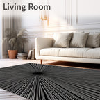 Radiating Lines Graphic Design Rug