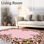Elegant Floral Scroll Pattern Rug