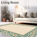 Ornate Floral Border Pattern Rug
