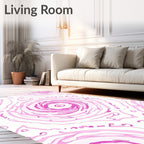 Abstract Pink Swirls Pattern Design Rug