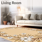 Elegant Floral Vines Whimsical Design Rug