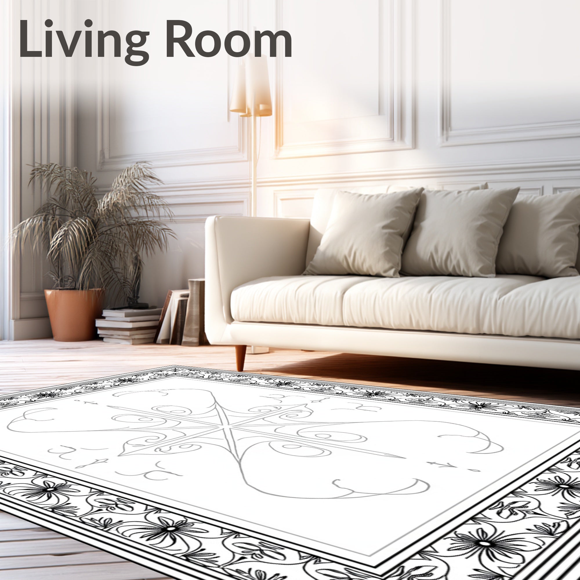 Ornate Floral Design With Center Medallion Rug