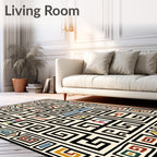 Bold Geometric Maze Pattern Rug