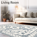 Vintage Floral Scrollwork Design Rug