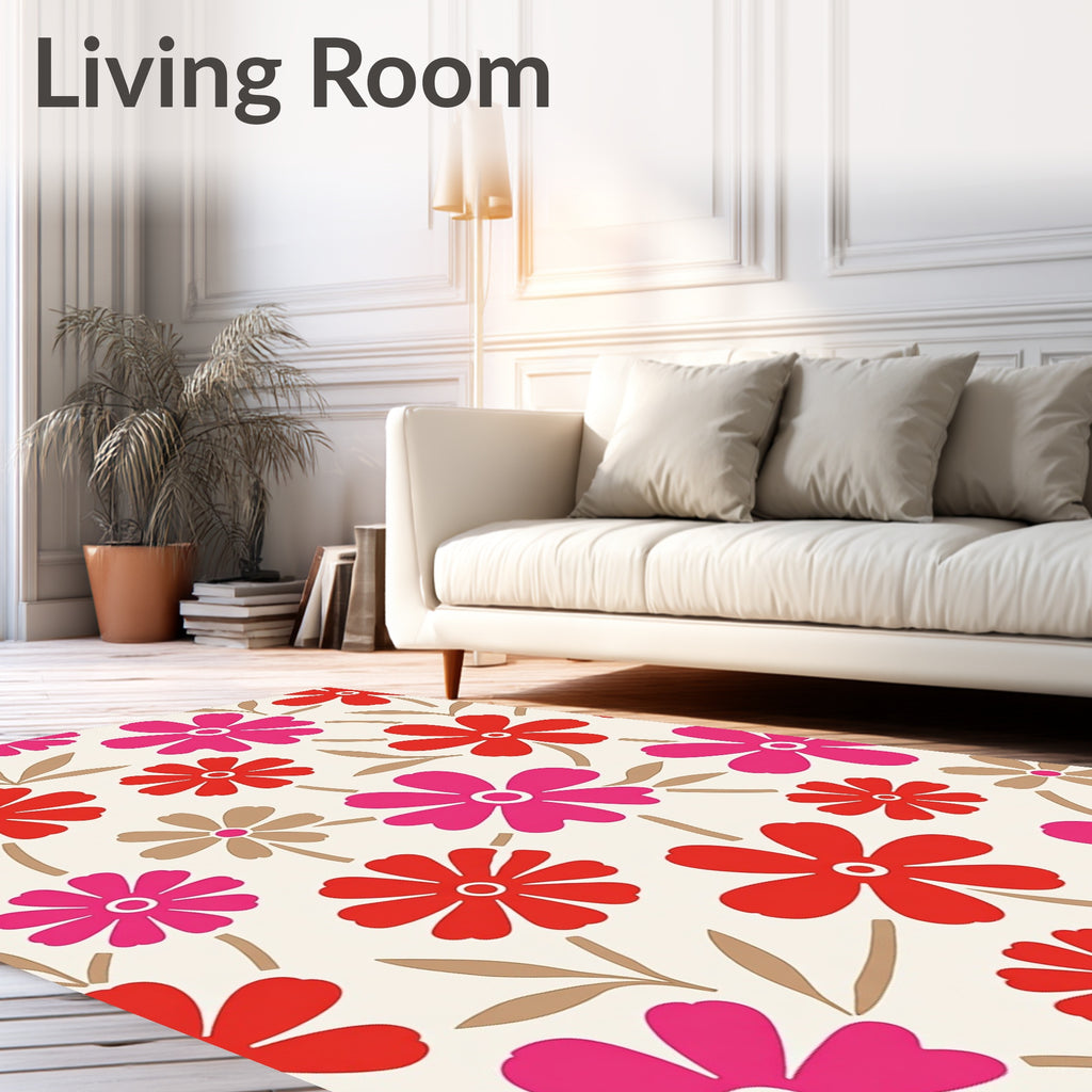 Retro Floral Delight Rug