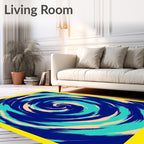 Abstract Swirl Dynamic Brushstrokes Rug