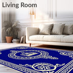 Royal Crest Floral Border Design Rug