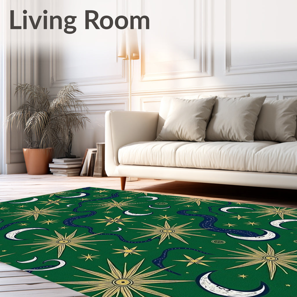 Celestial Boho Star Moon Rug