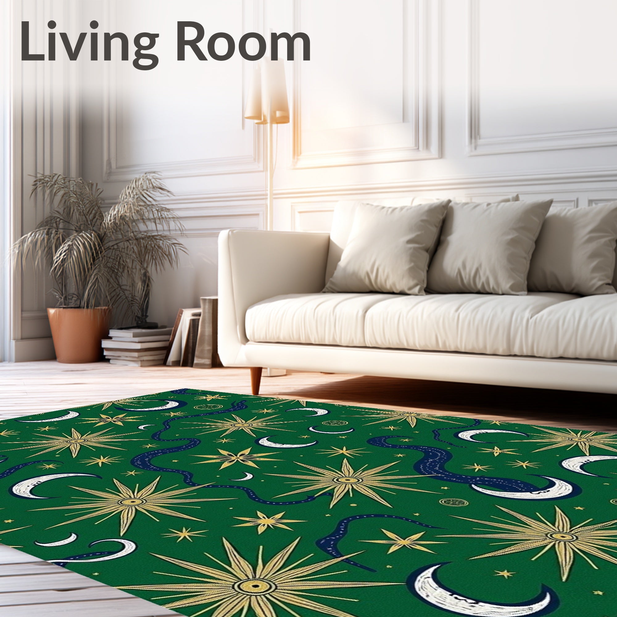 Celestial Boho Star Moon Rug