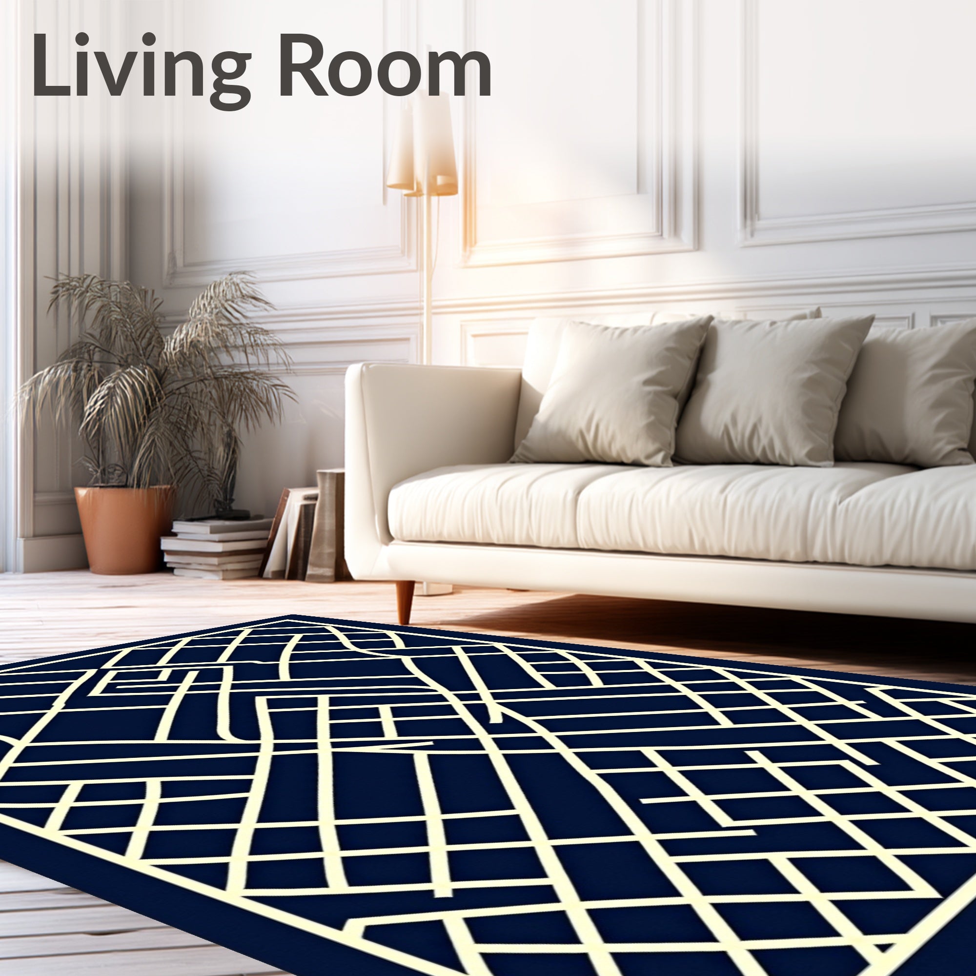 Geometric Intersecting Lines Design Rug