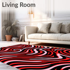 Bold Red And Pink Swirl Pattern Rug