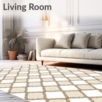 Neutral Tonal Diamond Lattice Rug