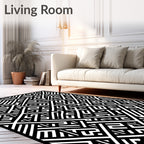 Abstract Geometric Interlocking Lines Design Rug