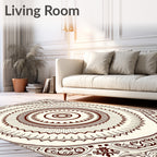 Circular Intricate Paisley Pattern Rug