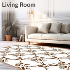 Brown Branch and Bud Pattern Rug