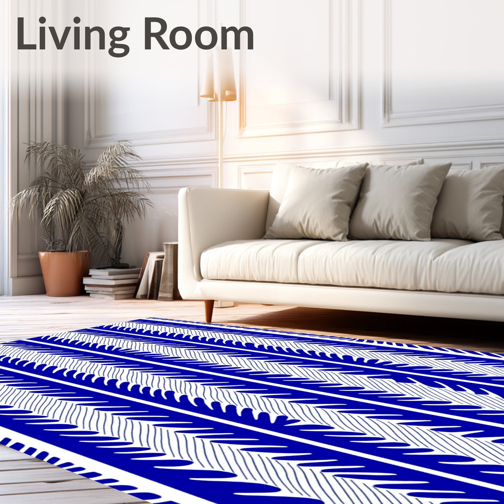 Geometric Leaf Pattern Rug
