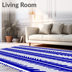 Geometric Leaf Pattern Rug