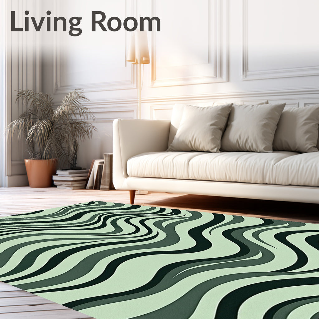 Serpentine Waves Abstract Pattern Rug
