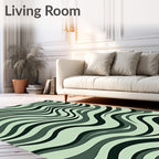 Serpentine Waves Abstract Pattern Rug