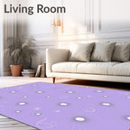 Light Purple Starburst Floral Design Rug