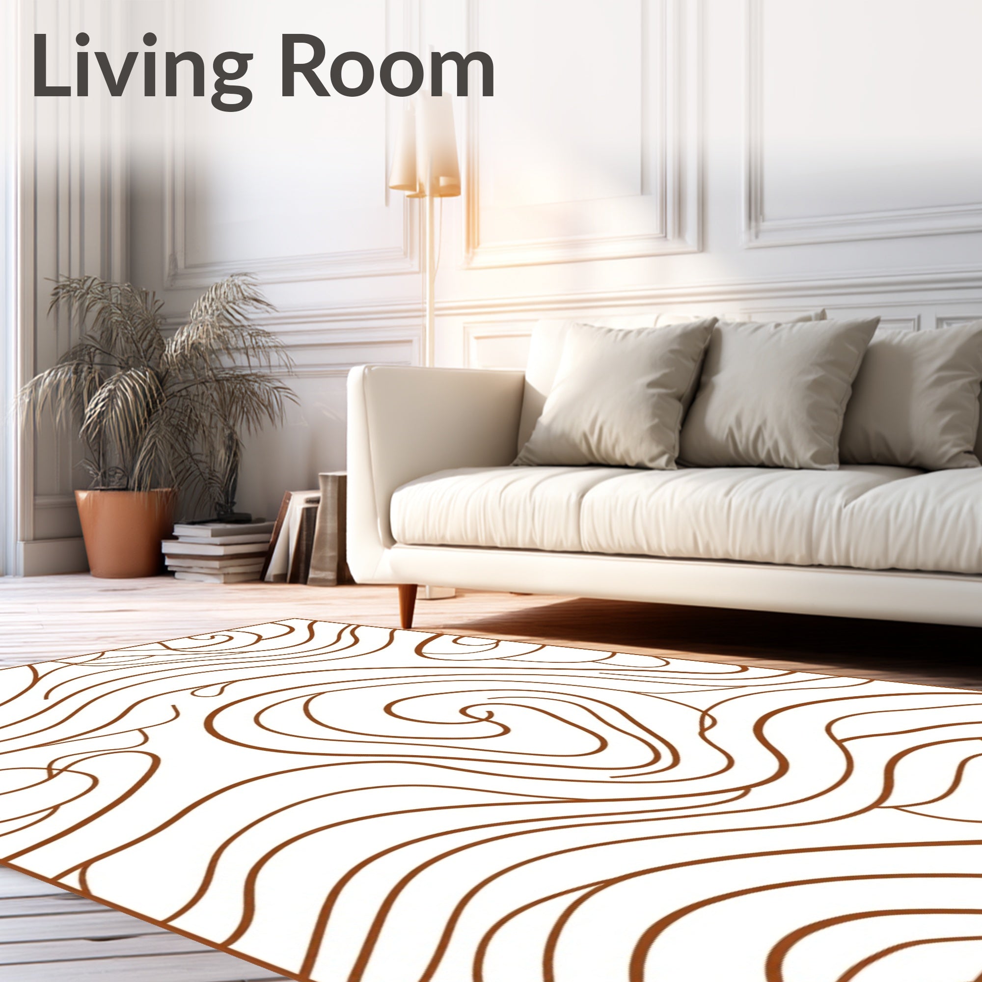 Abstract Wavy Strokes Design Rug